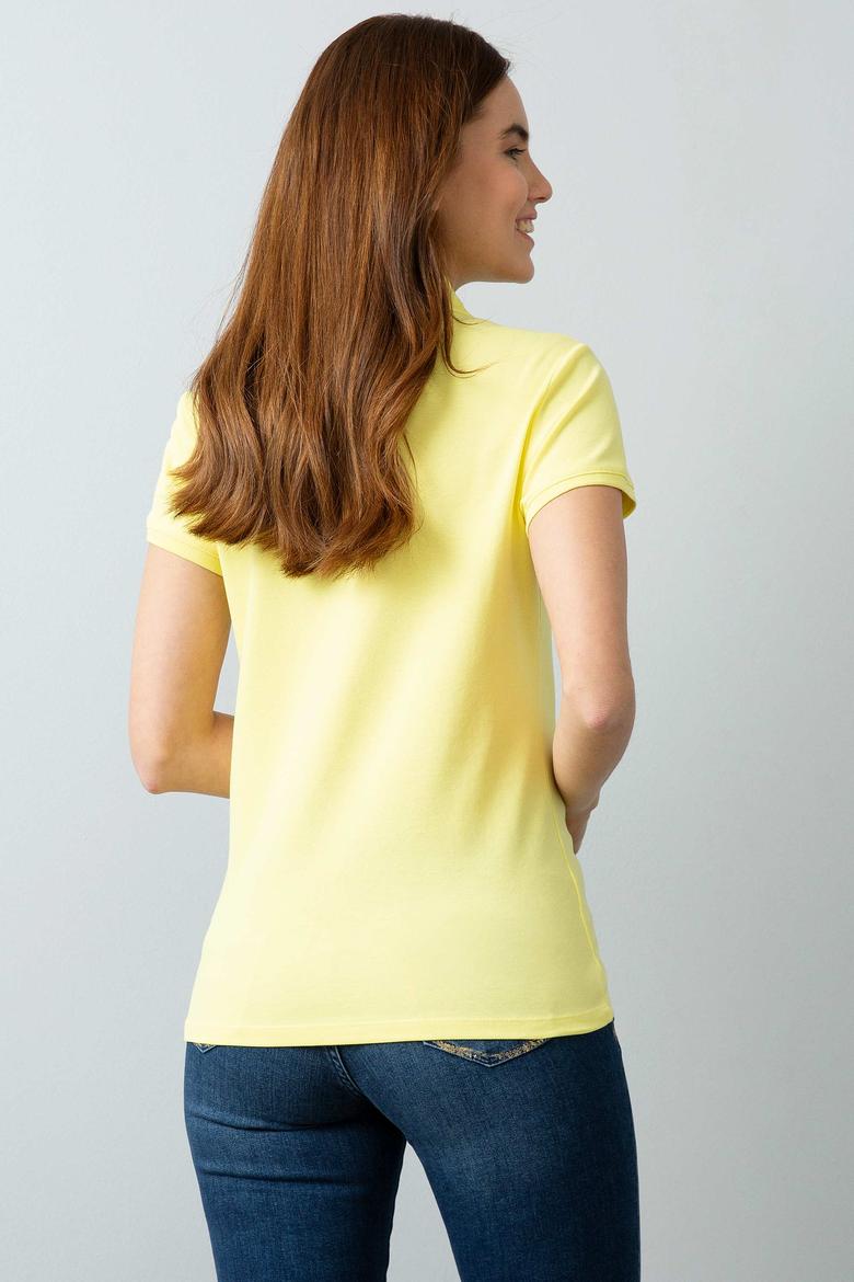 Kadın Sarı Basic Tişört - 50202756148