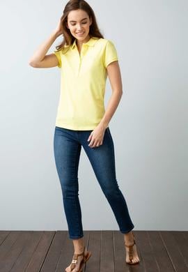 Kadın Sarı Basic Tişört - 50202756148