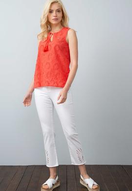 Kadın Kırmızı V - Yaka Kolsuz Tişört - 50202062013