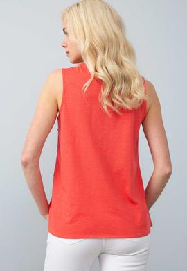 Kadın Kırmızı V - Yaka Kolsuz Tişört - 50202062013