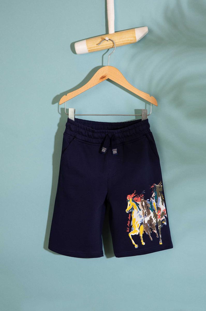 Çocuk Lacivert Örme Şort