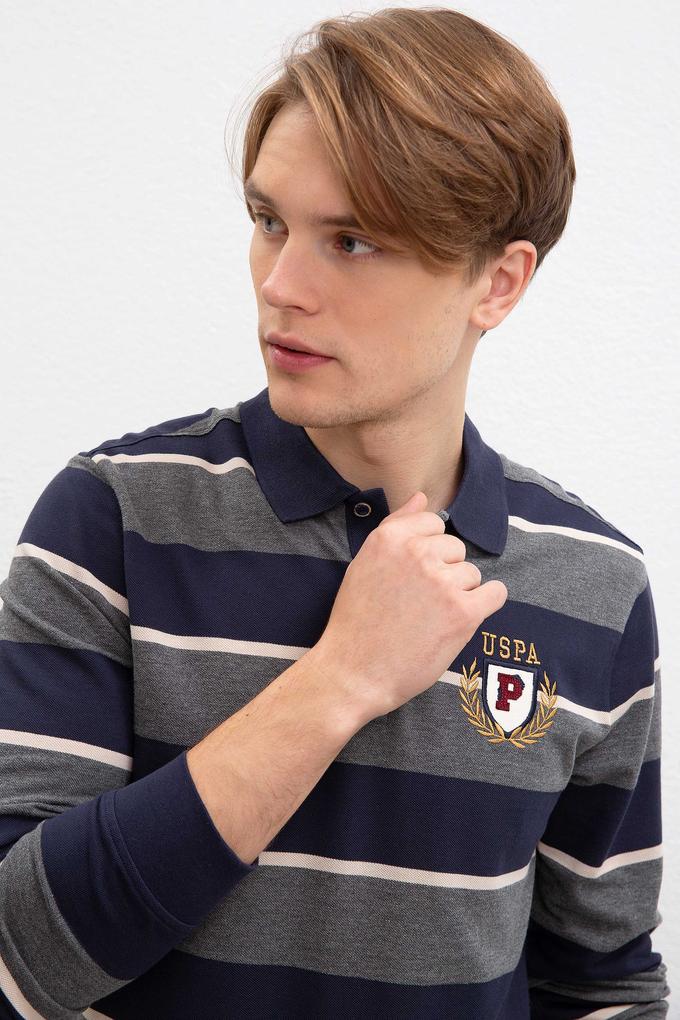Erkek Lacivert Polo Yaka Sweatshirt