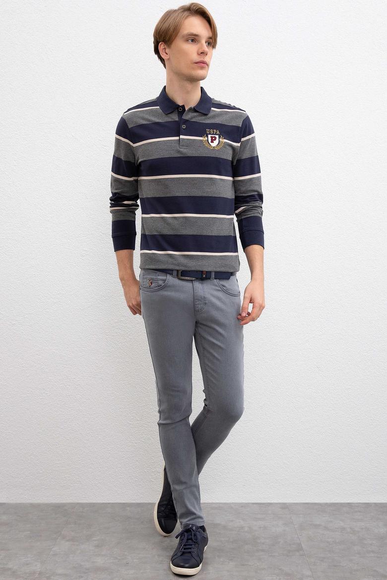 Erkek Lacivert Polo Yaka Sweatshirt - 50207477029