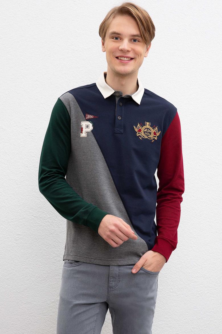 Erkek Antrasit Melanj Polo Yaka Sweatshirt