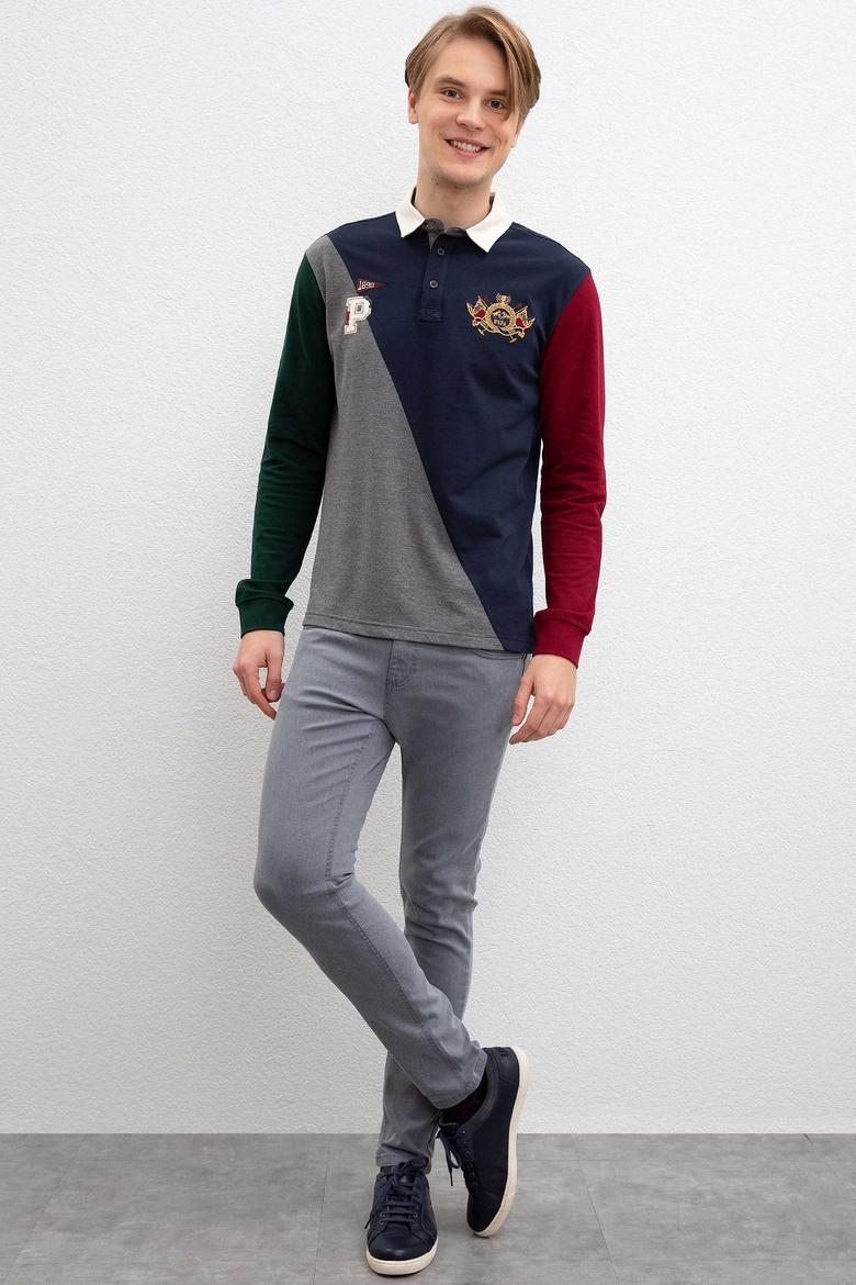 Erkek Antrasit Melanj Polo Yaka Sweatshirt - 50207504015