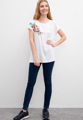 Kadın Beyaz Tişört - 50203361001