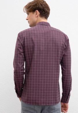 Erkek Bordo Uzun Kollu Gömlek - 50207871006