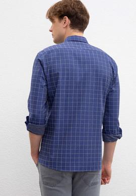 Erkek İndigo Uzun Kollu Gömlek - 50207871014