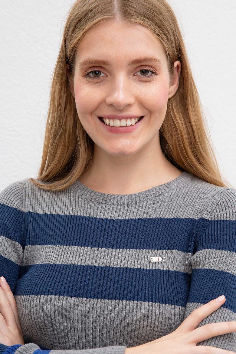 Kadın Gri Melanj Triko Elbise - 50206870016