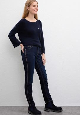 Kadın Koyu Mavi Jean Pantolon - 50209330001