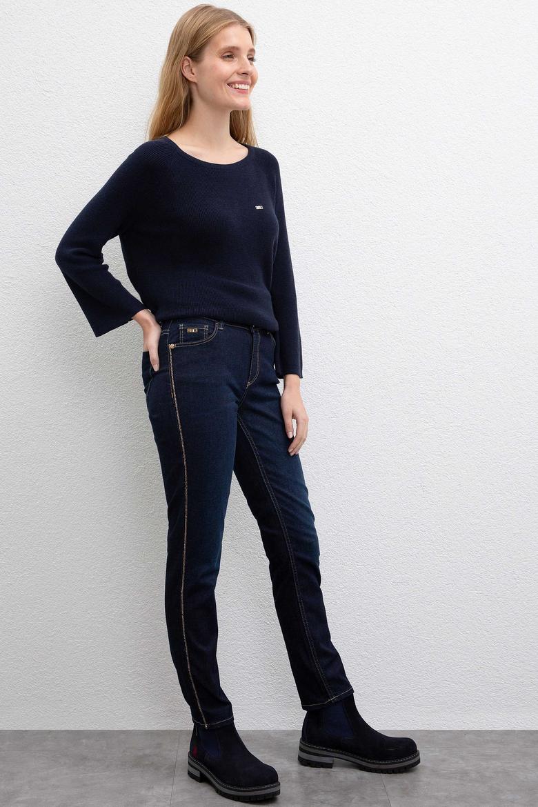 Kadın Koyu Mavi Jean Pantolon - 50209330001