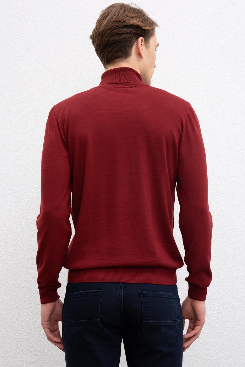 Erkek Bordo Basic Kazak - 50206744028