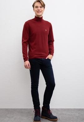 Erkek Bordo Basic Kazak - 50206744028