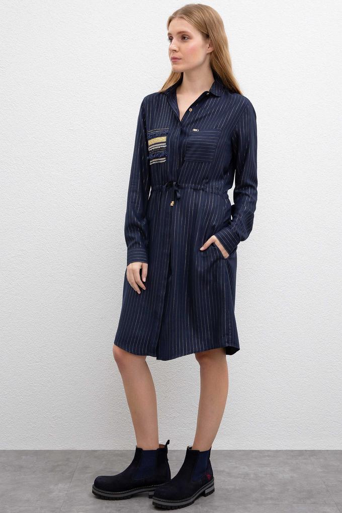 Kadın Lacivert Dokuma Elbise