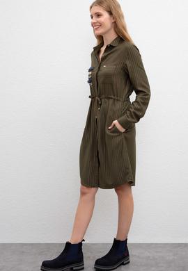 Kadın Yeşil Dokuma Elbise - 50207465020