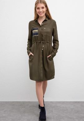 Kadın Yeşil Dokuma Elbise - 50207465020