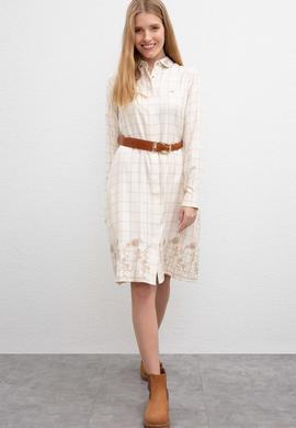 Kadın Beyaz Dokuma Elbise - 50207468012