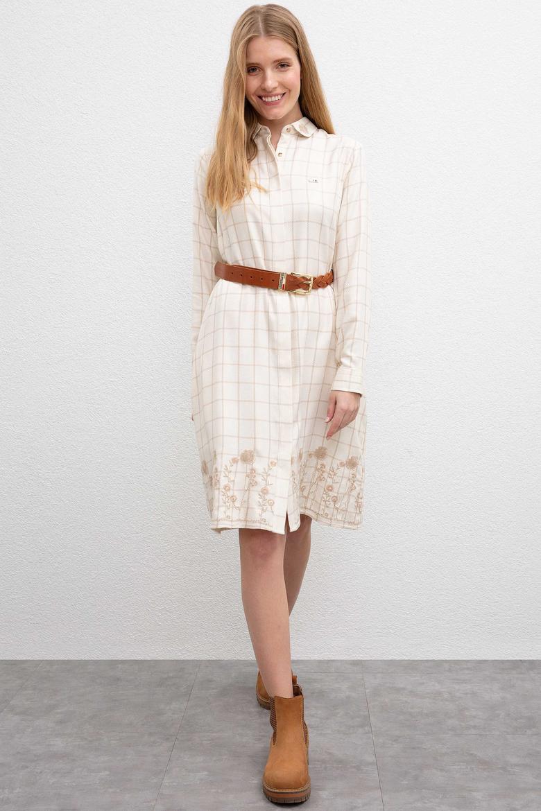 Kadın Beyaz Dokuma Elbise - 50207468012