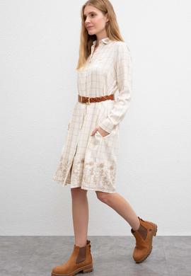 Kadın Beyaz Dokuma Elbise - 50207468012