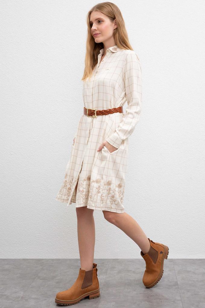 Kadın Beyaz Dokuma Elbise