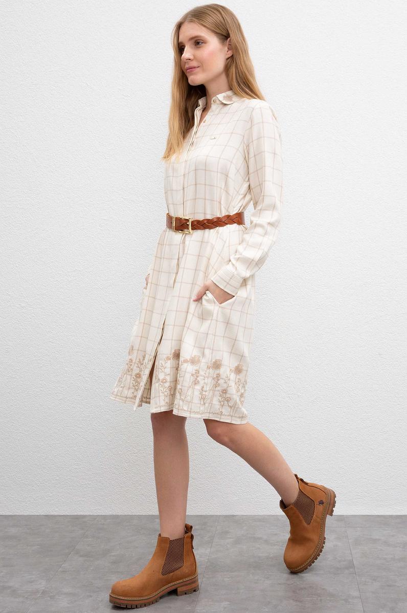 Kadın Beyaz Dokuma Elbise