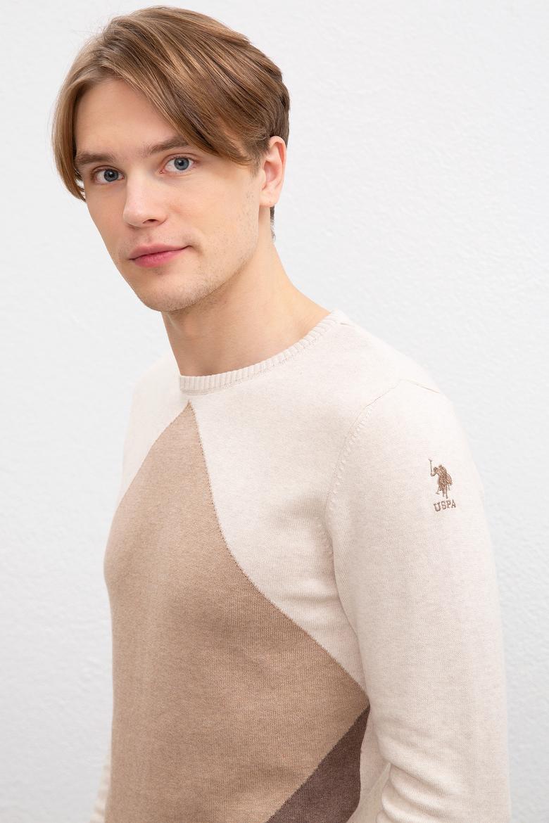 Erkek Camel Melanj Bisiklet Yaka Triko Kazak - 50207700008