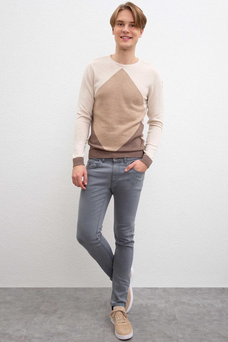 Erkek Camel Melanj Bisiklet Yaka Triko Kazak - 50207700008