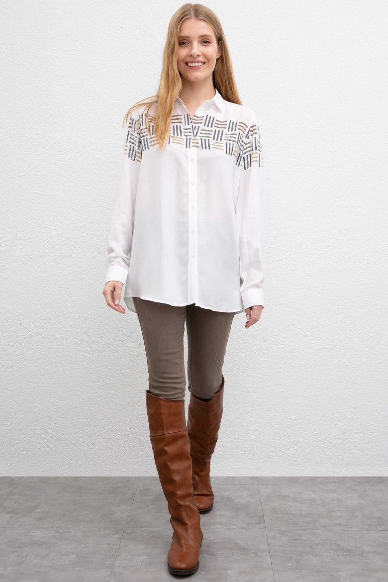 Kadın Yeşil Gömlek Uzunkol - 50207955012