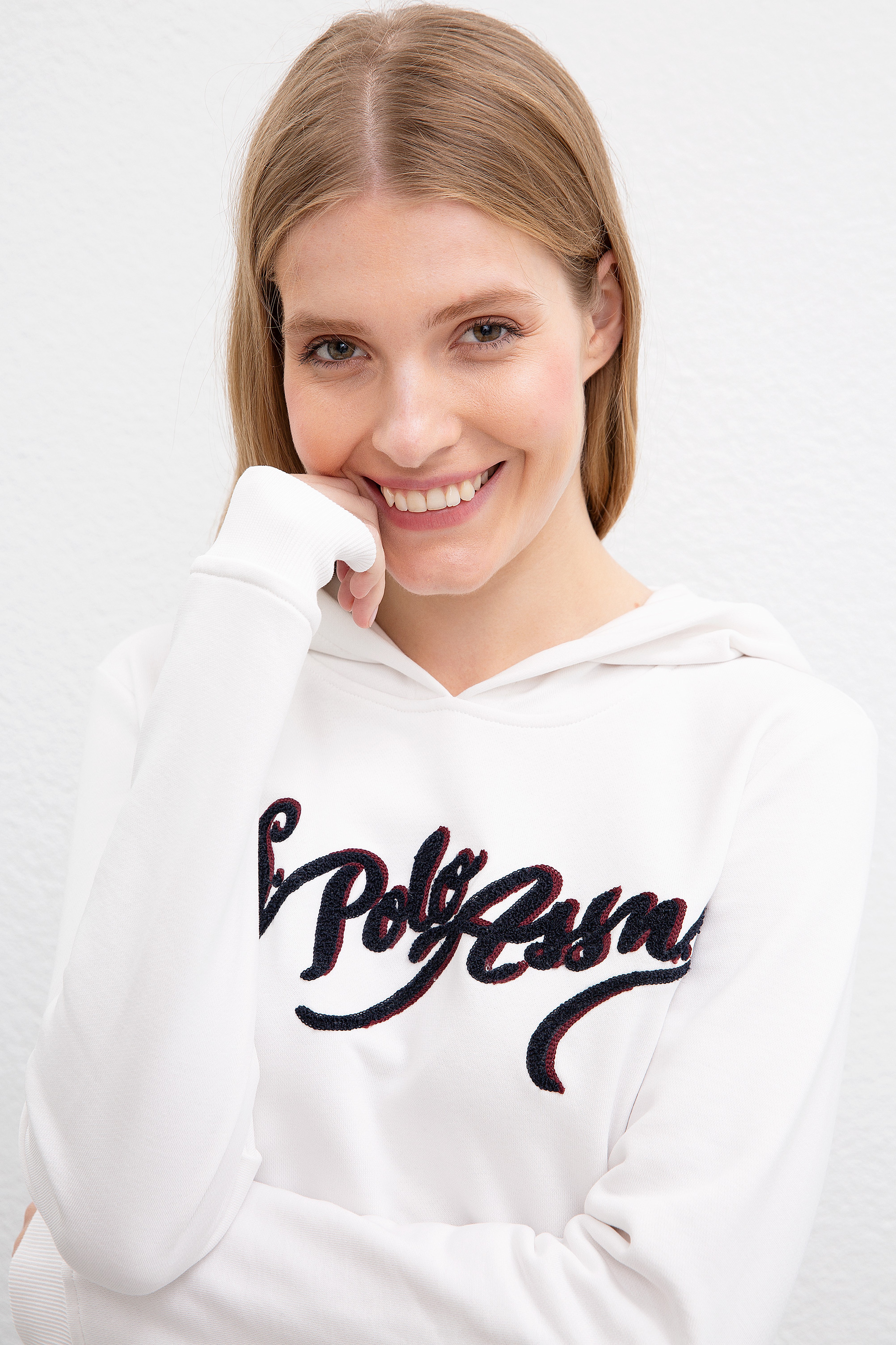 Kadın Beyaz Sweatshirt - Image 2