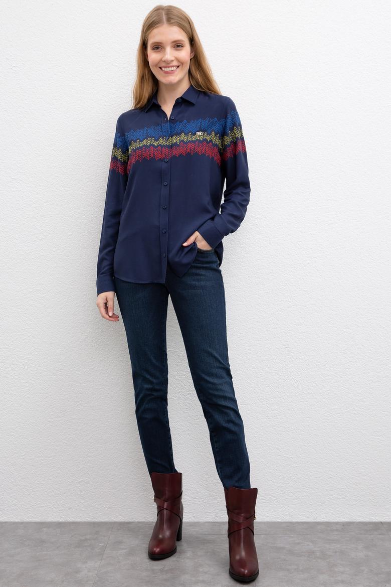 Kadın Lacivert Gömlek - 50207967012