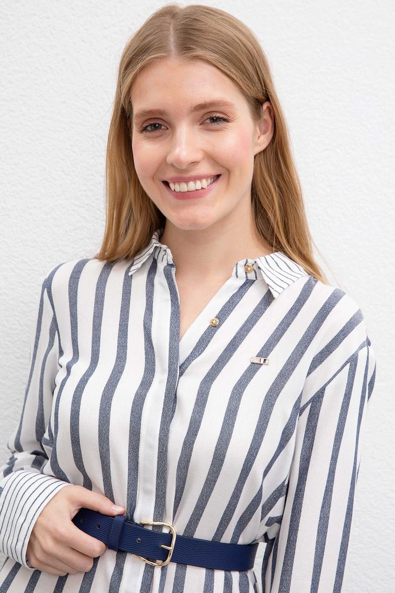 Kadın Lacivert Dokuma Elbise - 50209462012