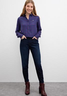 Kadın Mavi Jean Pantolon - 50209490001