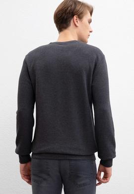 Erkek Antrasit Bisiklet Yaka Sweatshirt - 50207611018