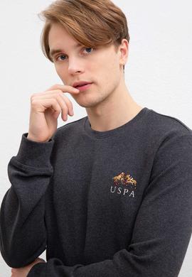 Erkek Antrasit Bisiklet Yaka Sweatshirt - 50207611018