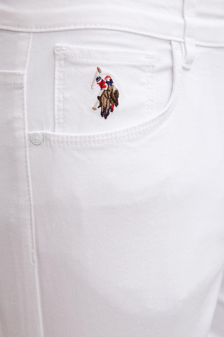 Erkek Renkli Logo 5 Cep Beyaz Chinos - 50198796049