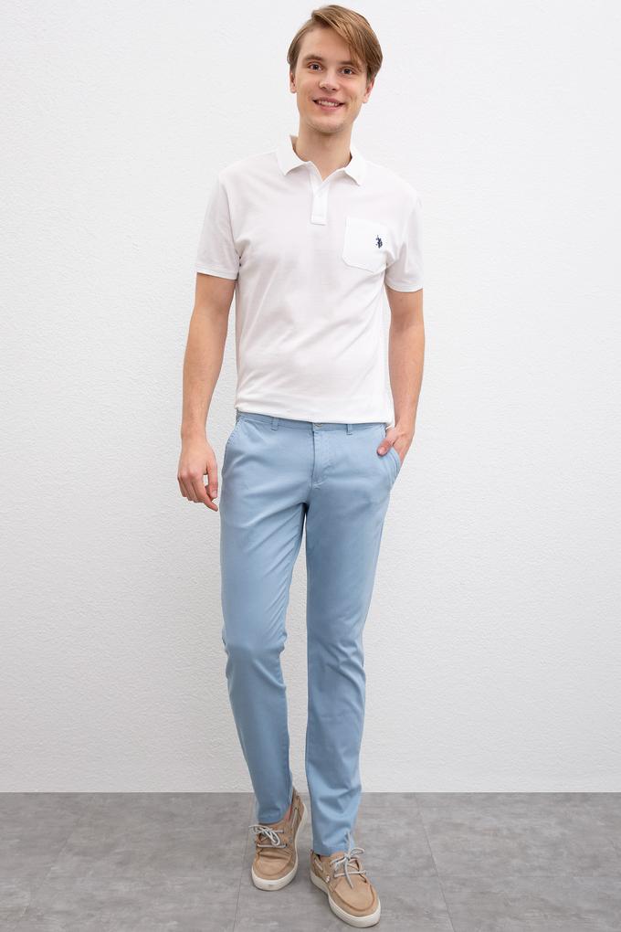 Erkek Açık İndigo Kanvas Pantolon