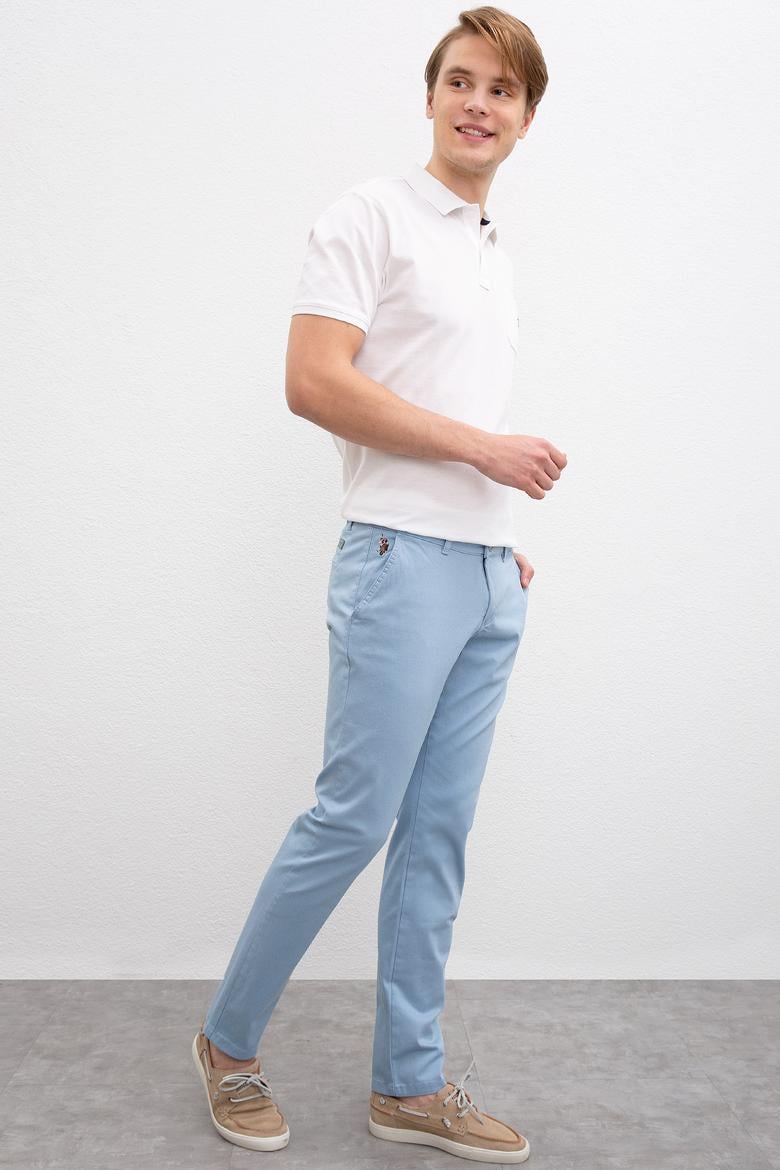 Erkek Açık İndigo Kanvas Pantolon - 50198852081