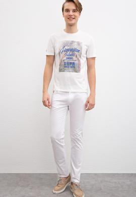 Erkek Beyaz Kanvas Pantolon - 50204731034
