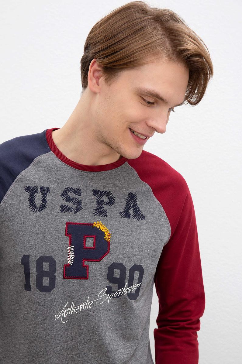 Erkek Antrasit Melanj Bisiklet Yaka Sweatshirt