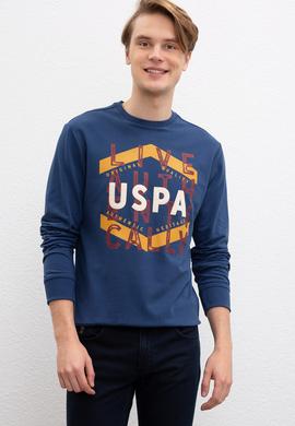 Erkek Açık Lacivert Bisiklet Yaka Sweatshirt - 50207482029