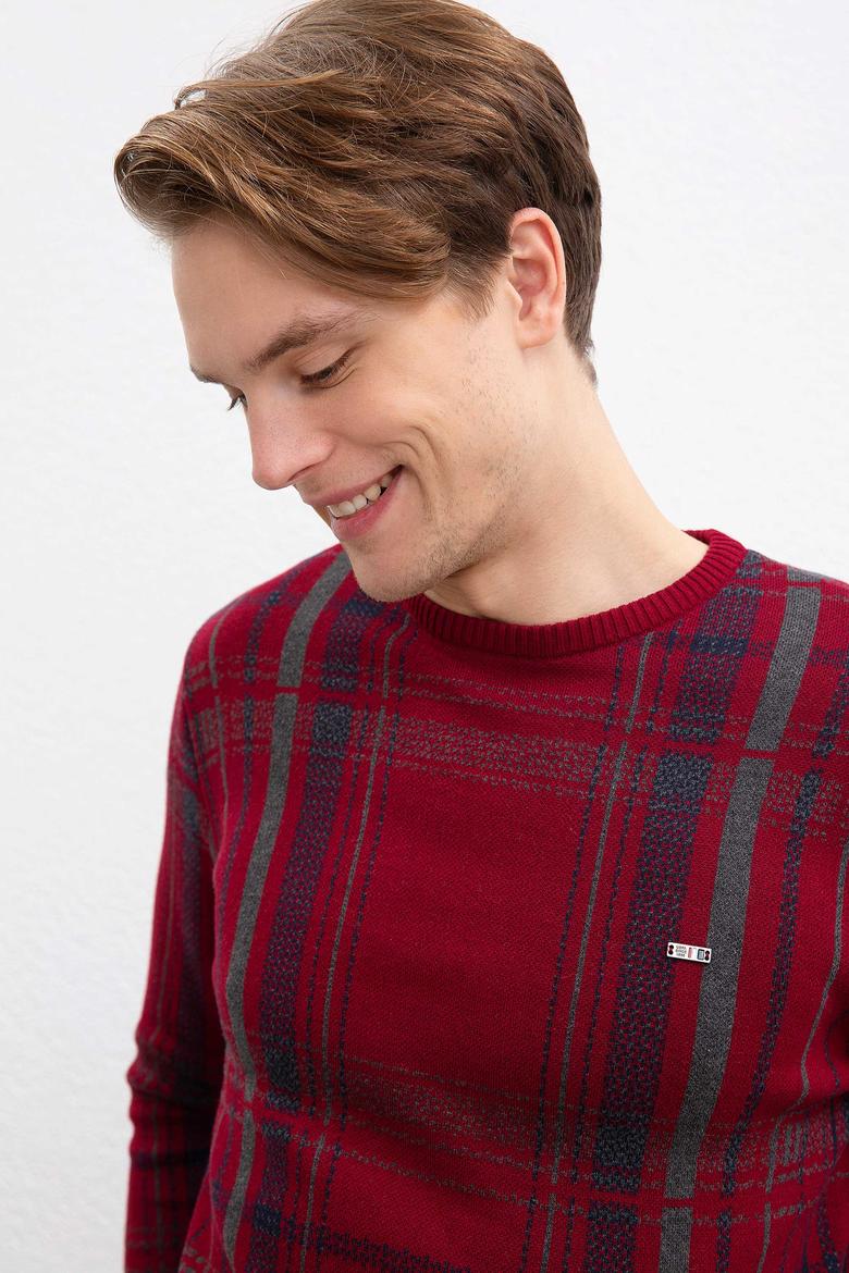 Erkek Bordo Kazak - 50207707036