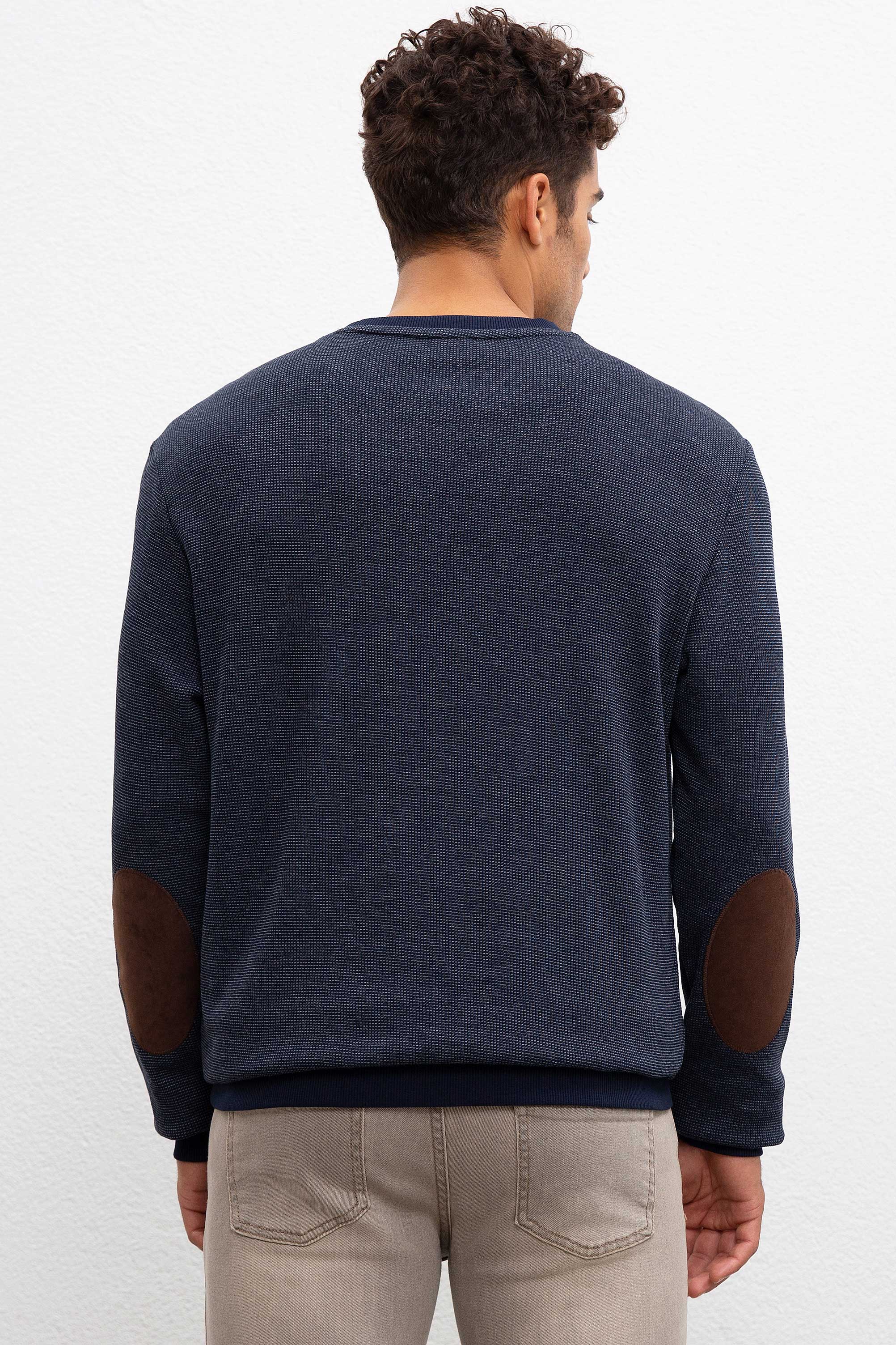 Erkek Lacivert Bisiklet Yaka Sweatshirt