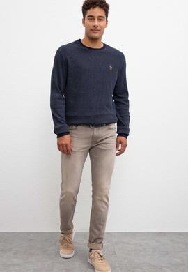 Erkek Lacivert Bisiklet Yaka Sweatshirt - 50207889001
