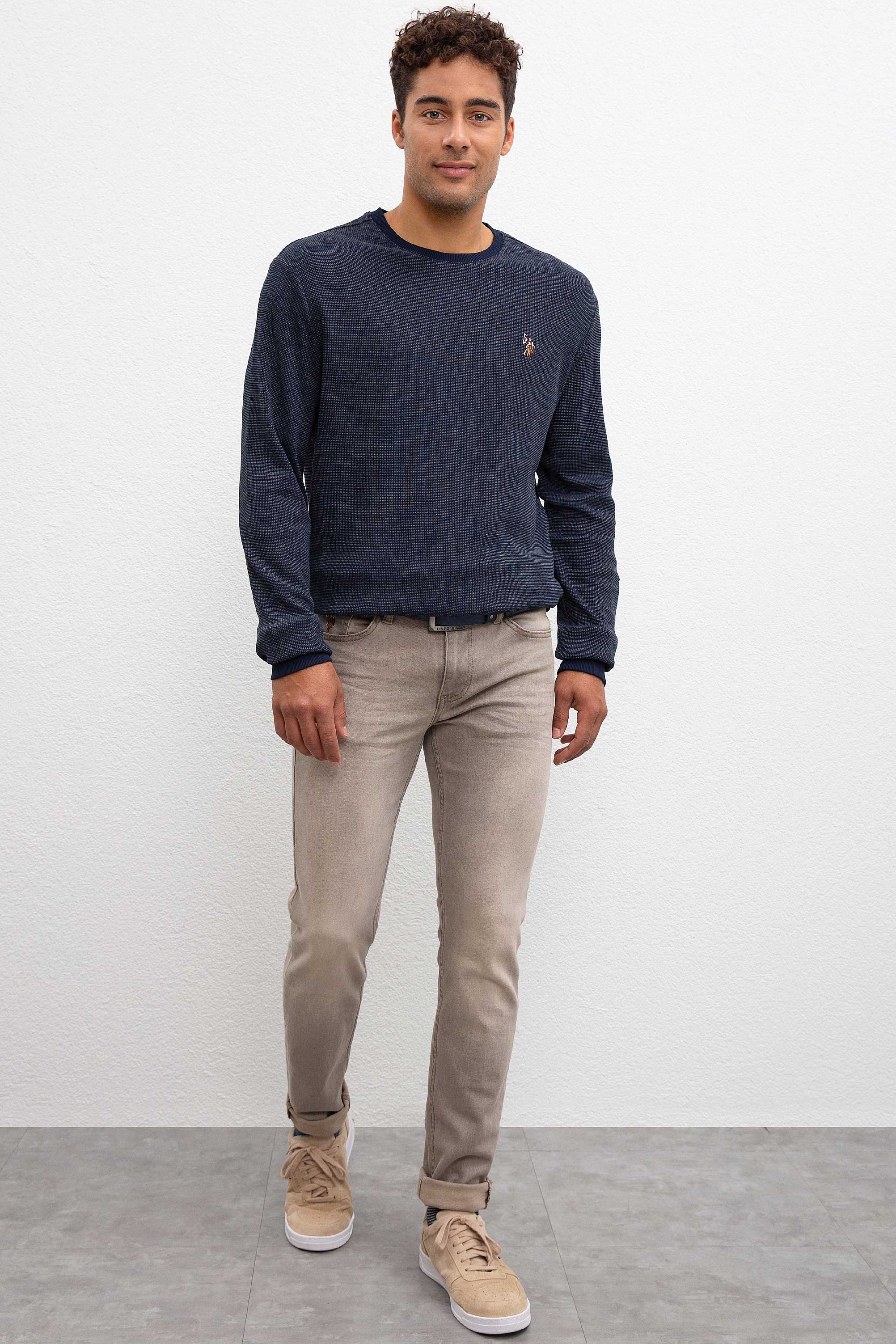 Erkek Lacivert Bisiklet Yaka Sweatshirt