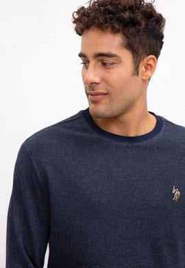 Erkek Lacivert Bisiklet Yaka Sweatshirt - 50207889001