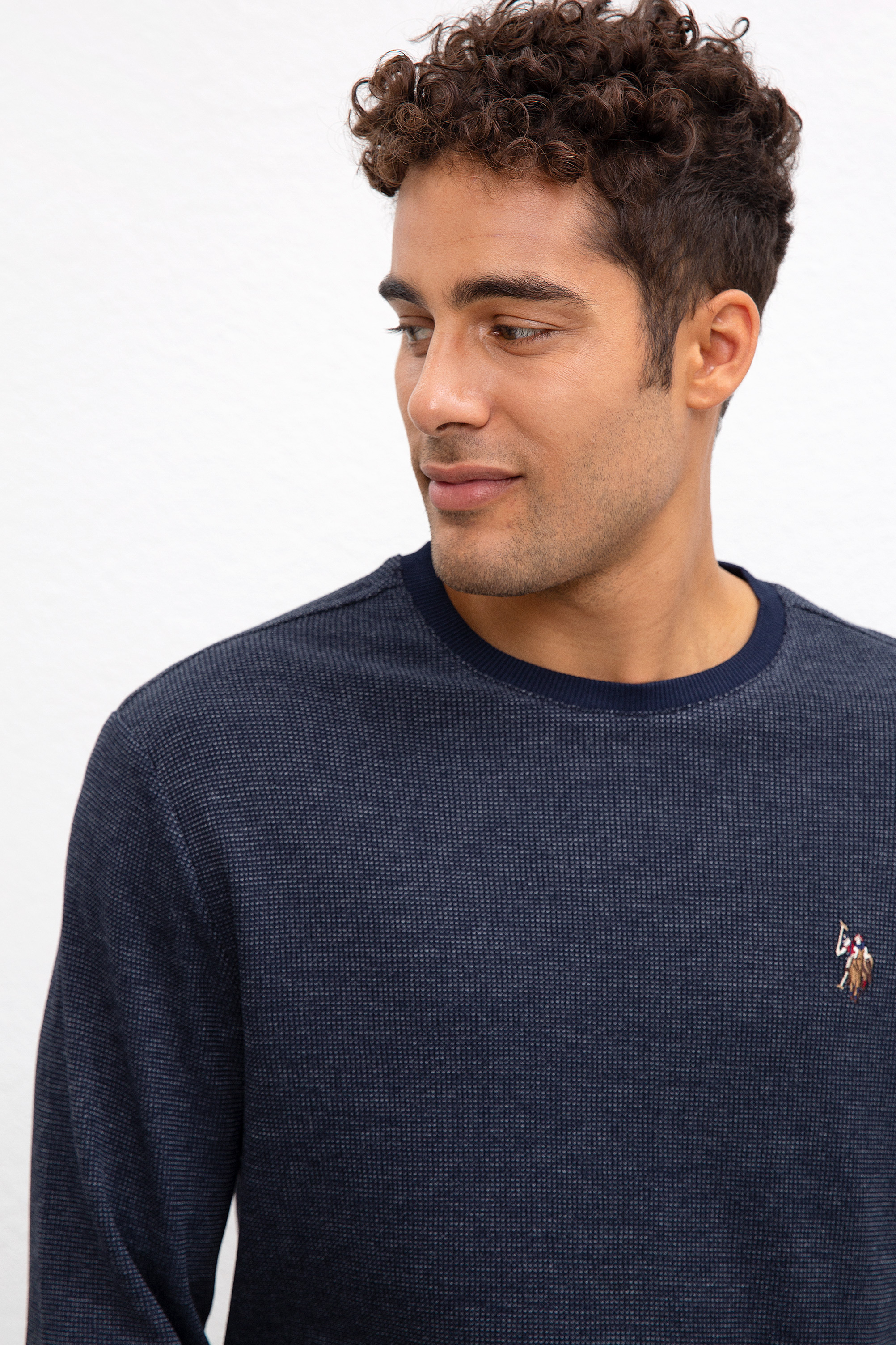 Erkek Lacivert Bisiklet Yaka Sweatshirt