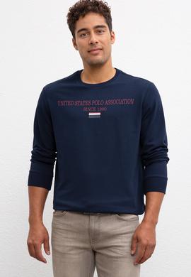 Erkek Lacivert Bisiklet Yaka Sweatshirt - 50208658006