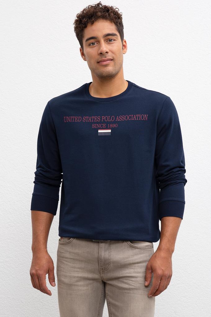 Erkek Lacivert Bisiklet Yaka Sweatshirt