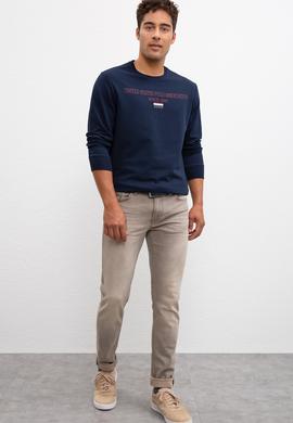 Erkek Lacivert Bisiklet Yaka Sweatshirt - 50208658006