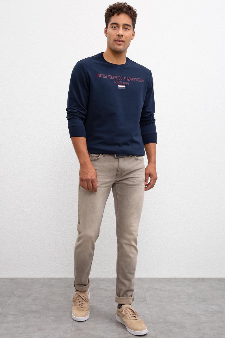 Erkek Lacivert Bisiklet Yaka Sweatshirt - 50208658006